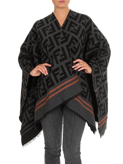 fendi black poncho.